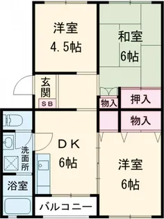 カミユ八王子B棟【2階】の間取り