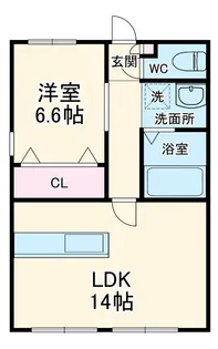 ファミール如意申【201号室】の間取り