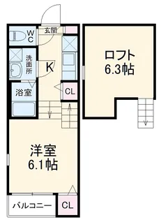 ハーモニーテラス愛知町【1階】の間取り