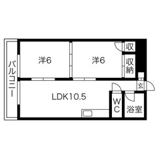 シャトー松葉【106号室】の間取り