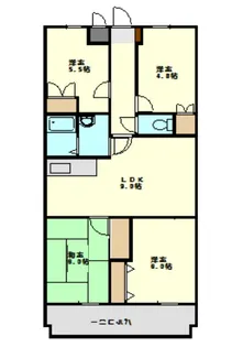 フラットハガ【104号室】の間取り