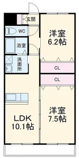 カルムシャンブル【401号室】の間取り