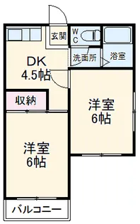 パルコートハイツ【2階】の間取り
