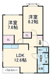 シャルマン湘南 A棟【2階】の間取り