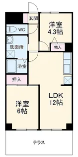 アーバンスプラザイシワタ3【1階】の間取り