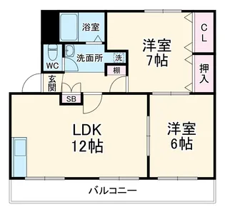 花の木農住団地竹花ハイツ【2階】の間取り