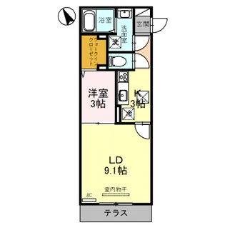 グラセフル【205号室】の間取り