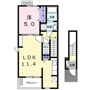カーサ フェリーチェC【2階】の間取り