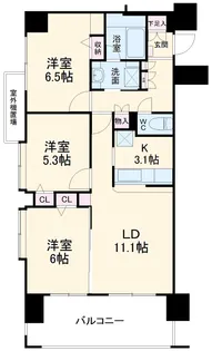 日神パレステージ大宮中央【303号室】の間取り