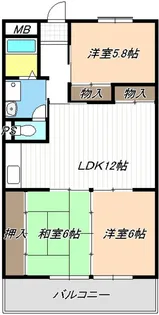 第5グランドハイツ服部【4階】の間取り