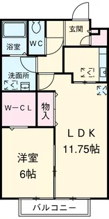 サンシャインービレッジ【1階】の間取り