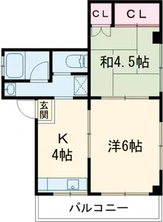 高砂マンション【2階】の間取り