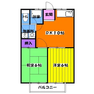 日神コーポ【6号室】の間取り