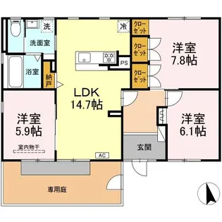 コーポマイン【1階】の間取り