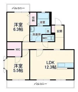 キーミハイツA【2階】の間取り