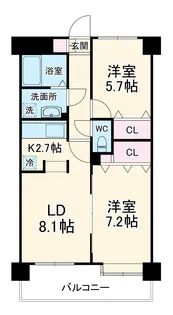 バーディーテラス仲町【9階】の間取り