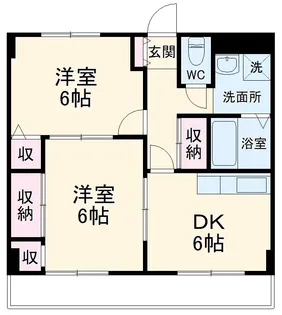 シャトーホソダB【3階】の間取り
