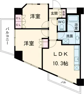王子神谷パークサイドハイツ【9階】の間取り