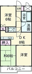 サンハイツ石田【404号室】の間取り