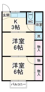 ピアース三ツ谷町 B棟【207号室】の間取り