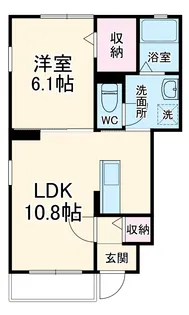 ボヌール ハスヌマ【1階】の間取り