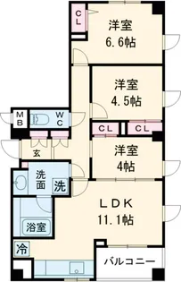 プリムヴェール西尾久メゾンA【3階】の間取り