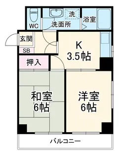 スカイハイツ【2階】の間取り