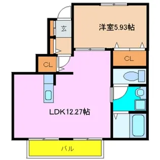 マイシティ上小町Ⅱ【1階】の間取り