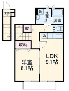 アムールセンタービレッジ【2階】の間取り