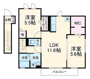 ロータスマレ【2階】の間取り