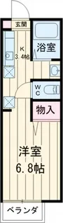 栗原ハイツB【1階】の間取り
