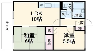 グランハイム黒須【1階】の間取り