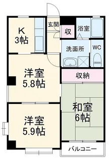 プリスティーヌ【1階】の間取り