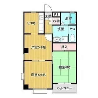 プリスティーヌ【308号室】の間取り