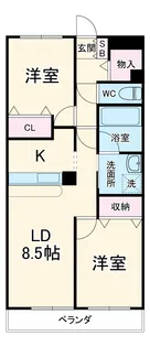 フローラ小坂【1階】の間取り
