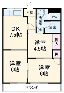 レジデンス城西【2階】の間取り