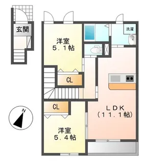 ハピネス【2階】の間取り