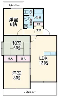 アムールKAMAEⅡ【201号室】の間取り