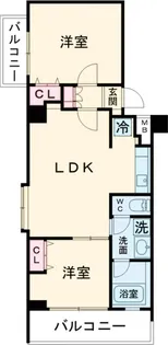 レジディア島津山【6階】の間取り