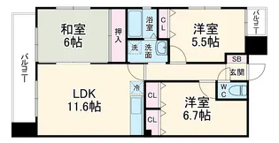 カーサシーガル弐番館【401号室】の間取り