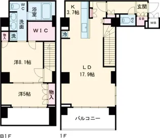 レジディア白金高輪【101号室】の間取り