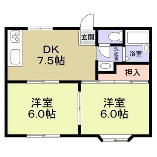 ハイツメイフラワー【1階】の間取り