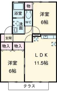 セジュールMIU【1階】の間取り