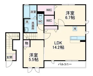 メゾン・ド・ライコ Ⅱ【2階】の間取り