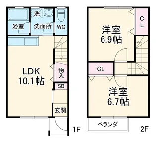 ミモザMI【1階】の間取り