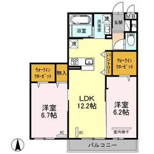 フレア・レジデンス【3階】の間取り