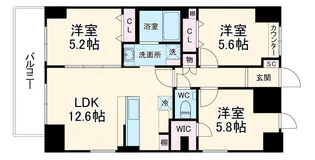 アーバン スカイライン 大宮【9階】の間取り