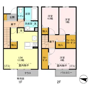 オーキッド【1階】の間取り