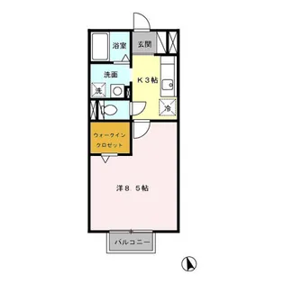 ボヌールハウス【203号室】の間取り