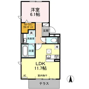 豊田パライソ R【102号室】の間取り